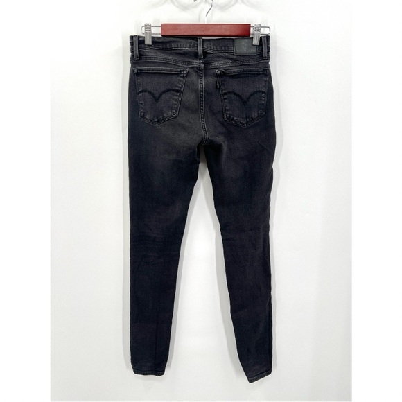 LEVI'S Woman's Black 710 Super Skinny Denim Jeans Size 30 - Picture 2 of 13